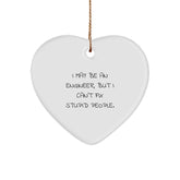 Funny Engineer Heart Ornament Gifts from Men for Friends and Family Members, Christmas Unique Decorations for Engineer's Office - Image 1